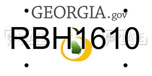 RBH1610 Georgia License Plate