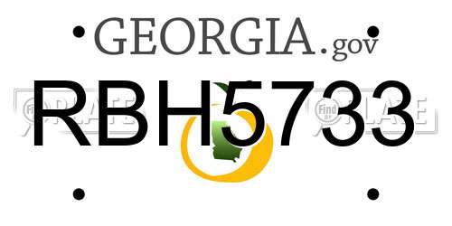 RBH5733 Georgia License Plate