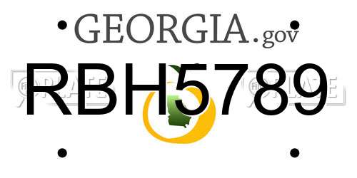 RBH5789 Georgia License Plate
