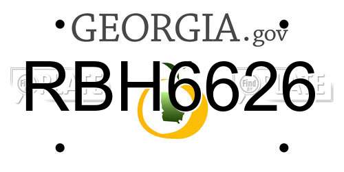 RBH6626 Georgia License Plate
