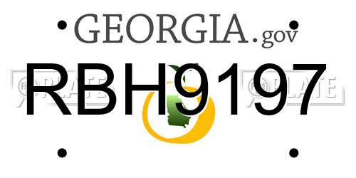 RBH9197 Georgia License Plate