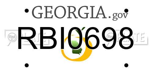 RBI0698 Georgia License Plate