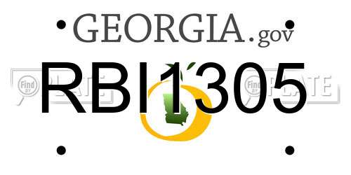 RBI1305 Georgia License Plate