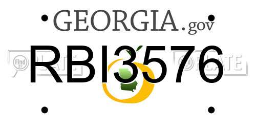 RBI3576 Georgia License Plate