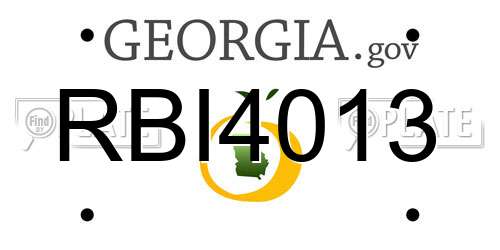 RBI4013 Georgia License Plate