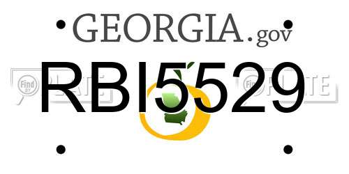 RBI5529 Georgia License Plate
