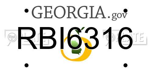 RBI6316 Georgia License Plate