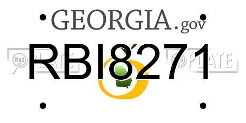 RBI8271 Georgia License Plate