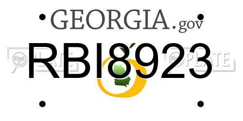 RBI8923 Georgia License Plate