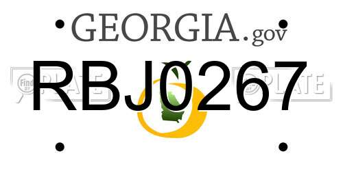 RBJ0267 Georgia License Plate