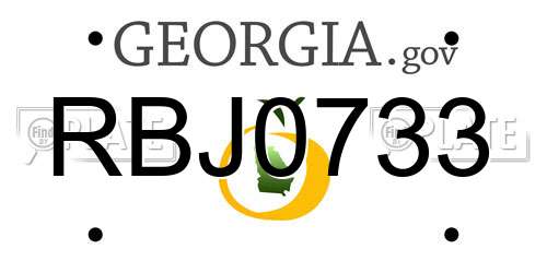 RBJ0733 Georgia License Plate