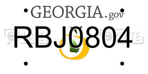 RBJ0804 Georgia License Plate
