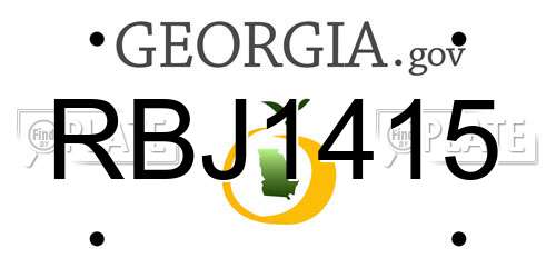 RBJ1415 Georgia License Plate