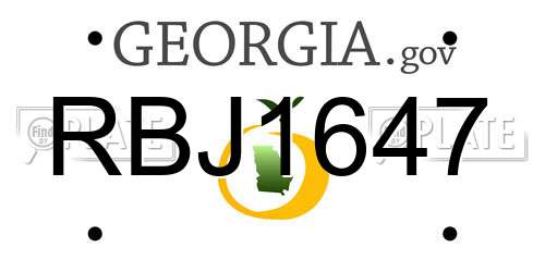 RBJ1647 Georgia License Plate