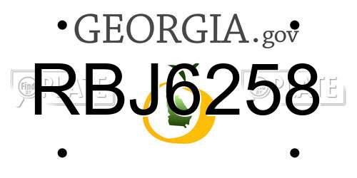 RBJ6258 Georgia License Plate