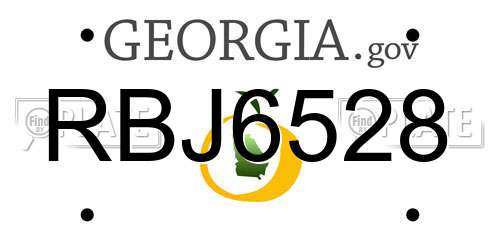 RBJ6528 Georgia License Plate