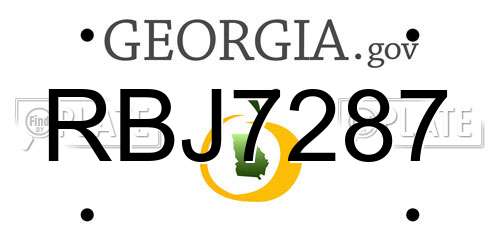 RBJ7287 Georgia License Plate
