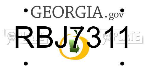 RBJ7311 Georgia License Plate