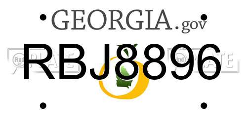 RBJ8896 Georgia License Plate
