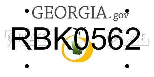RBK0562 Georgia License Plate