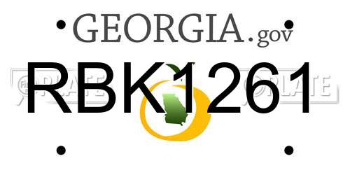 RBK1261 Georgia License Plate
