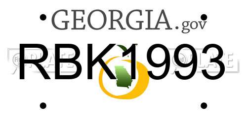 RBK1993 Georgia License Plate