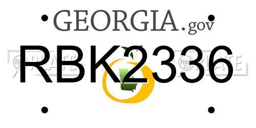 RBK2336 Georgia License Plate