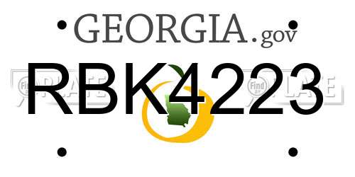 RBK4223 Georgia License Plate