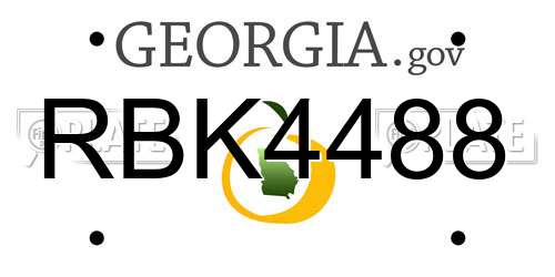 RBK4488 Georgia License Plate