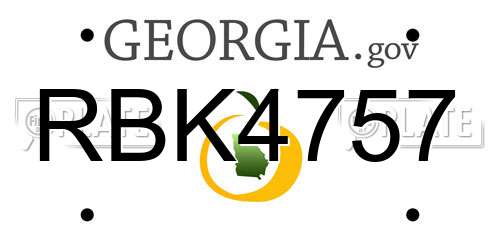 RBK4757 Georgia License Plate
