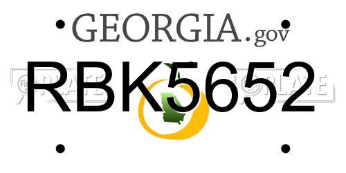 RBK5652 Georgia License Plate