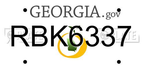 RBK6337 Georgia License Plate