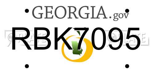 RBK7095 Georgia License Plate