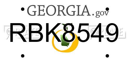 RBK8549 Georgia License Plate