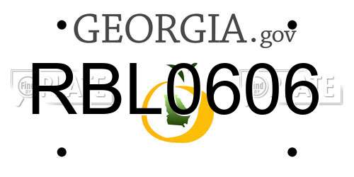 RBL0606 Georgia License Plate