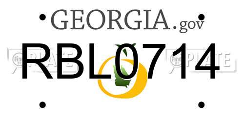 RBL0714 Georgia License Plate