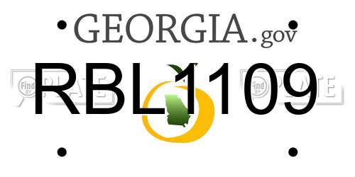 RBL1109 Georgia License Plate