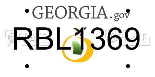RBL1369 Georgia License Plate