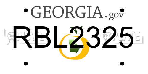 RBL2325 Georgia License Plate