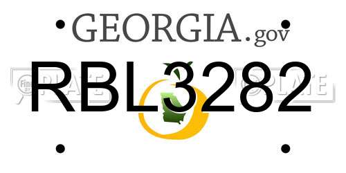 RBL3282 Georgia License Plate