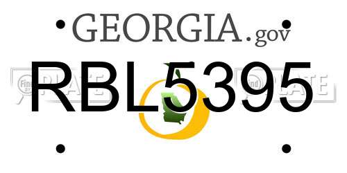RBL5395 Georgia License Plate