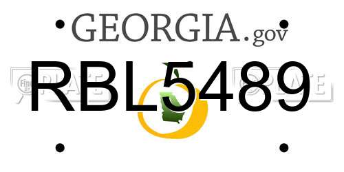 RBL5489 Georgia License Plate