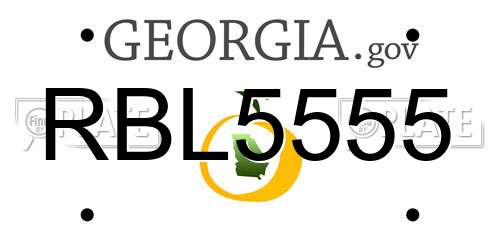 RBL5555 Georgia License Plate
