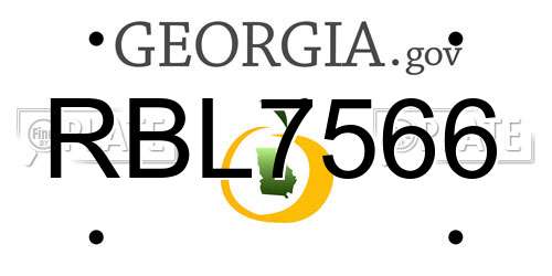 RBL7566 Georgia License Plate