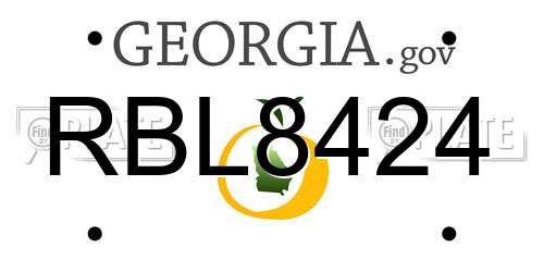 RBL8424 Georgia License Plate