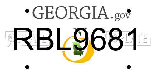 RBL9681 Georgia License Plate