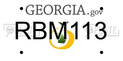 RBM113 Georgia License Plate
