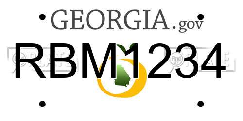 RBM1234 Georgia License Plate