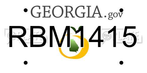 RBM1415 Georgia License Plate