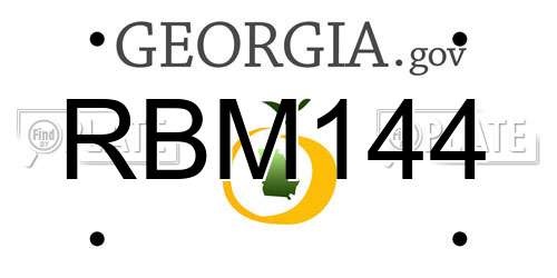 RBM144 Georgia License Plate